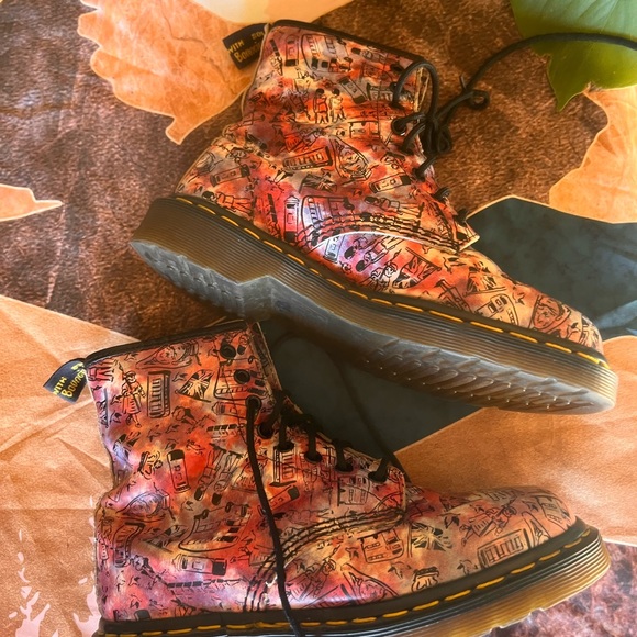 Dr marten pink London icons leather boots size 5 or 6 faded size rare vintage - Picture 16 of 16